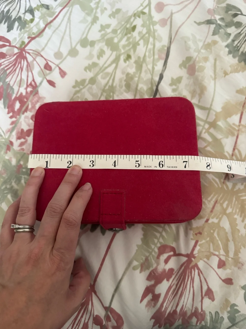 Mele & Co Red Velvet Jewelry Box with removable tray